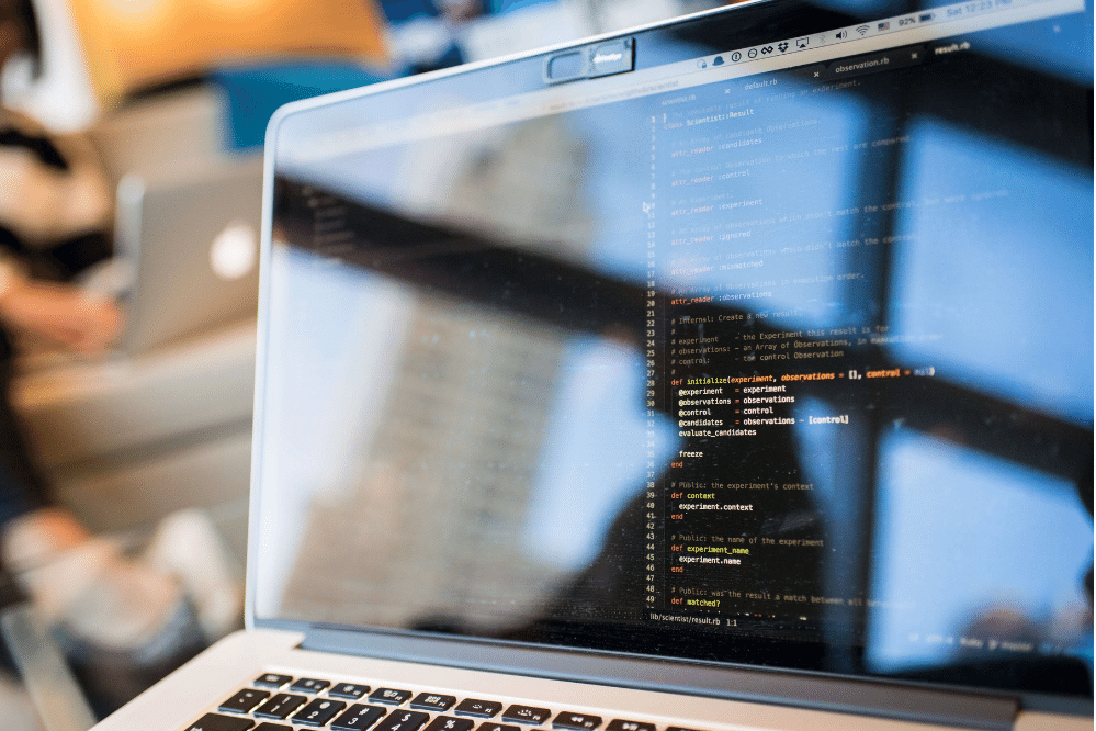 Scientific software running on a laptop during an experiment